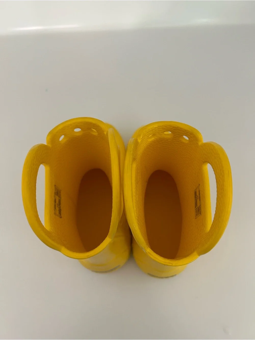 CROCS yellow rain